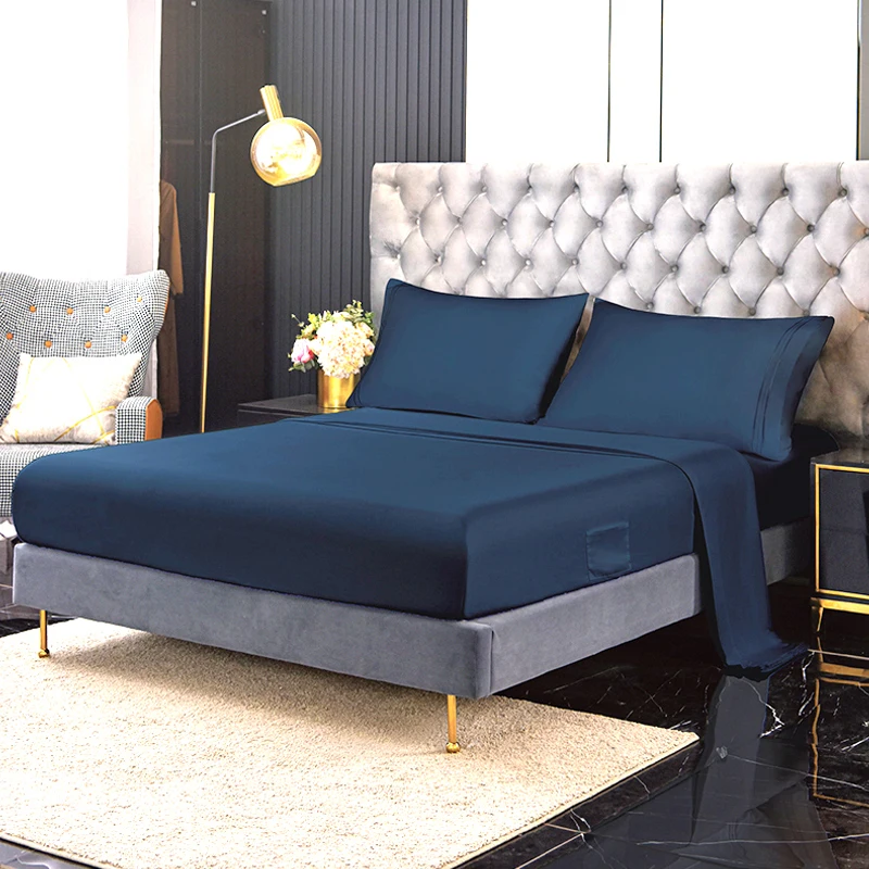 3 Days Fast Delivery Twin Xl Size Summer Breathable 100% Polyester 93gsm Solid Color Bed Sheet 4 Piece Set