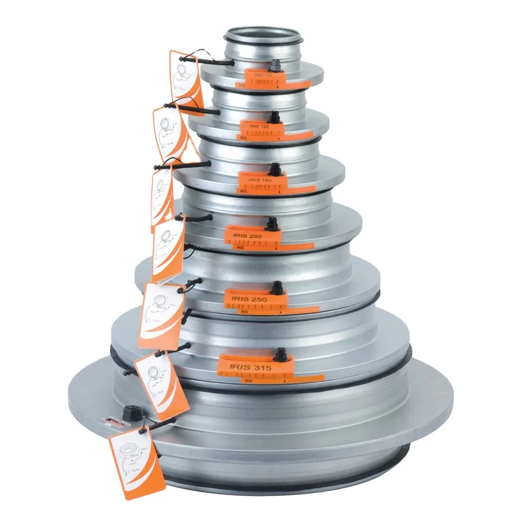 Galvanized Iris Damper for Air Volume Control of Circular Duct, HVAC Products,  Full Size, Manual