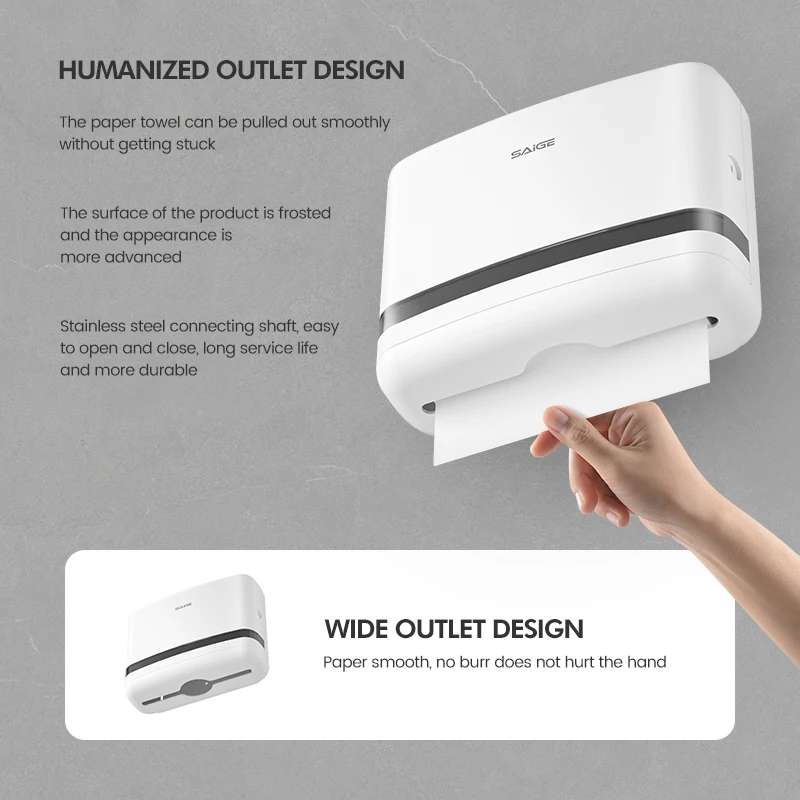 Custom Logo Service Printing Abs Wall Mounted Paper Dispenser Custom Logo Service Printing for Hotel Mall