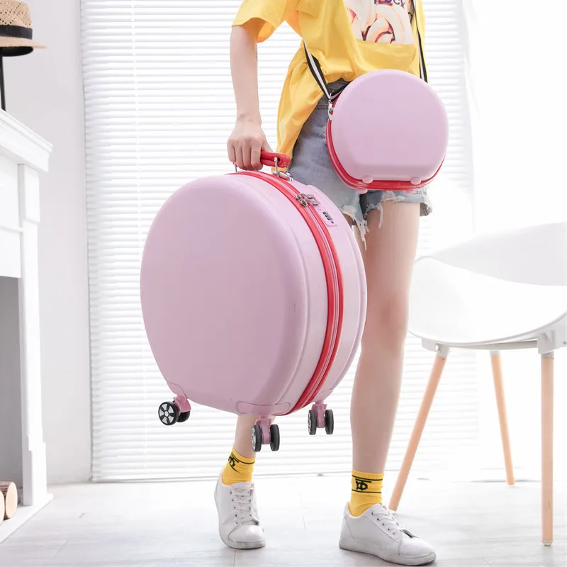 YX16918 round Special Design Traveling Suitcase For Girls ABS Beautiful Mini Girls Suitcase Luggage Zipper Solid Baby Suitcase
