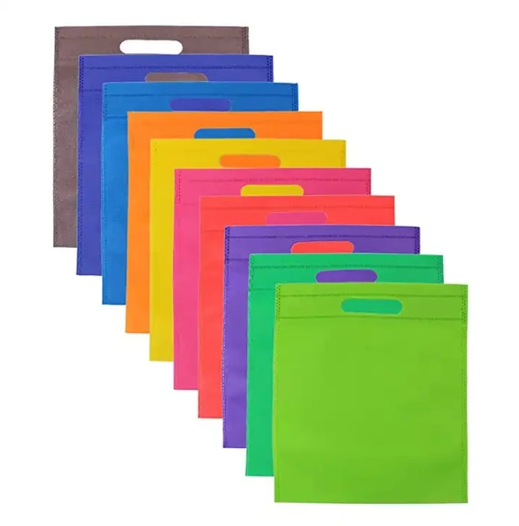 In Stock  Eco-friendly Non-woven D Cut Bag Carry Grocery Shopping Tote D-cut Non Woven Bags