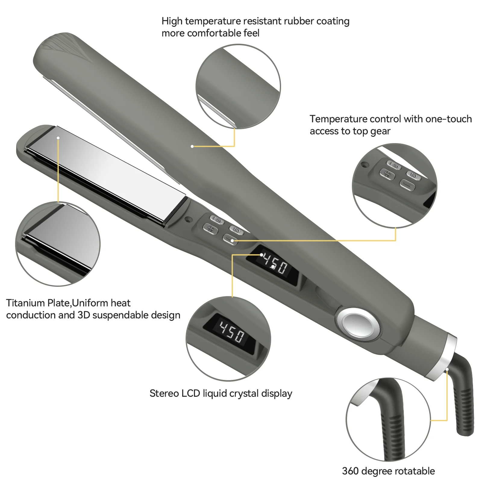 New 2-in-1 home flat iron ceramic personal care anionic hair straightener Curling iron