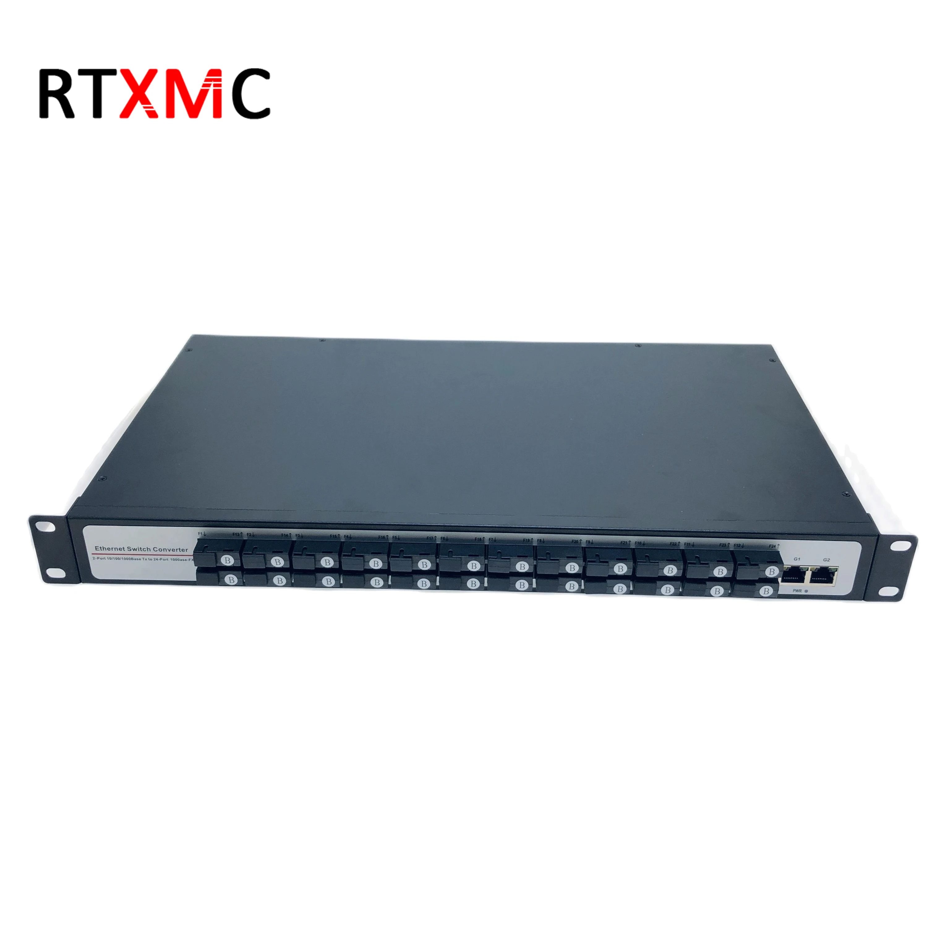 Industrial 1000M 24 Fiber Port SC Connector Ethernet Network Switch With 2 Utp RJ45 Port Switch Gigabit Fiber Media Converter
