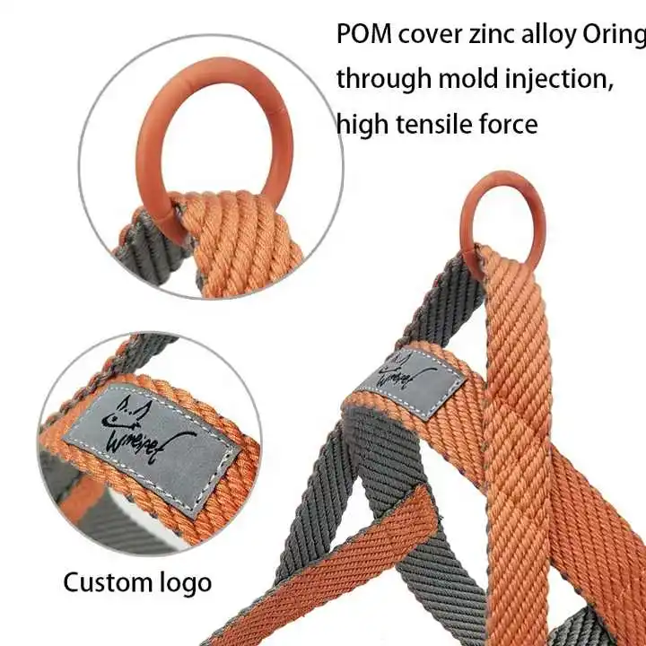 cotton collar,leash,and harness set accept custom color comfortable and soft set