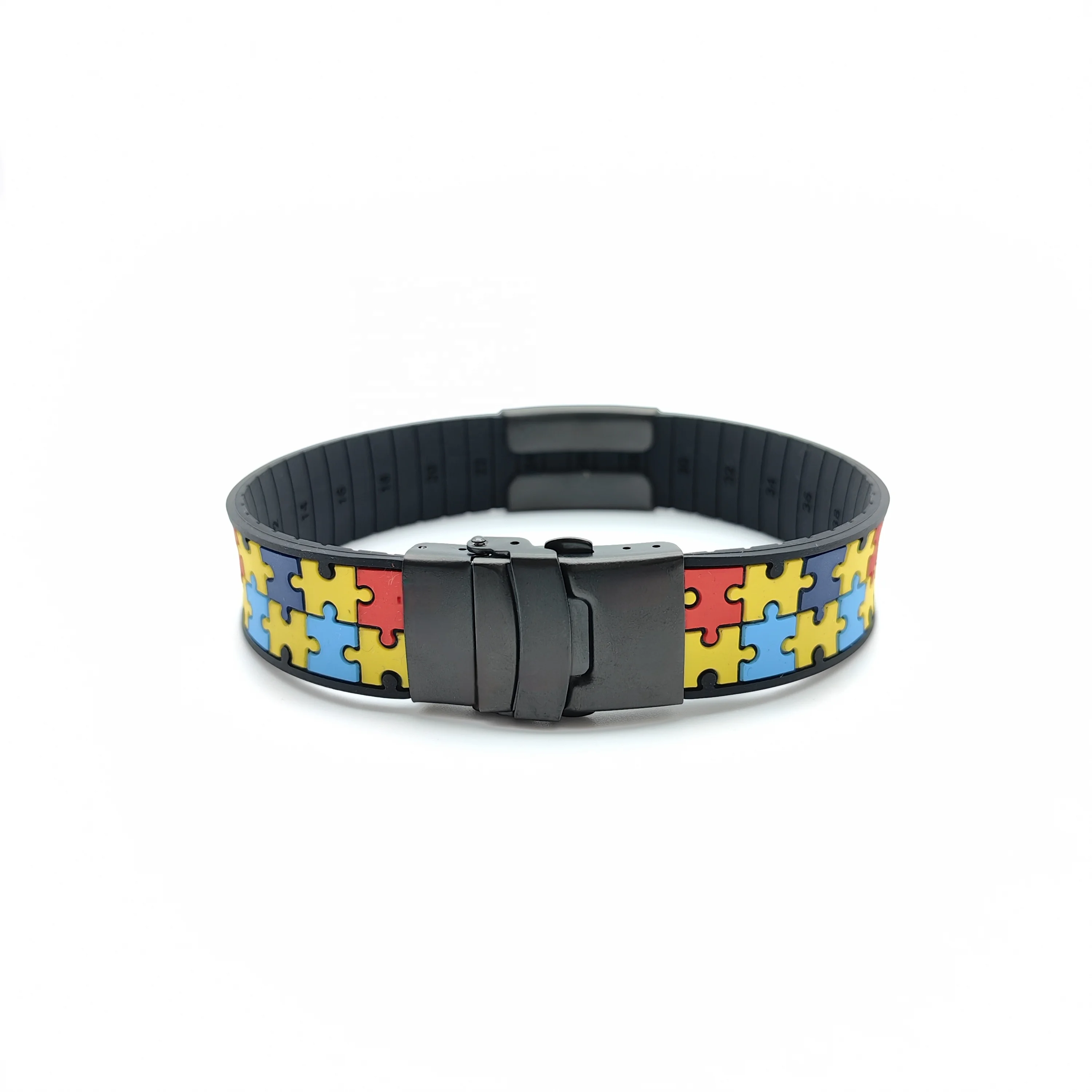 Engrave silicone id wristband custom name plate autism medical alert wristband