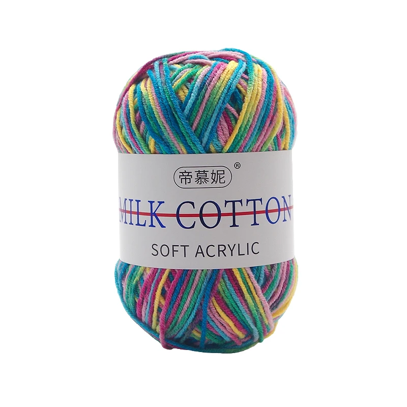 RongMeiXuan 3ply 50g 41 Mixed Color Milk Cotton Crochet Acrylic Yarn For Hand Knitting