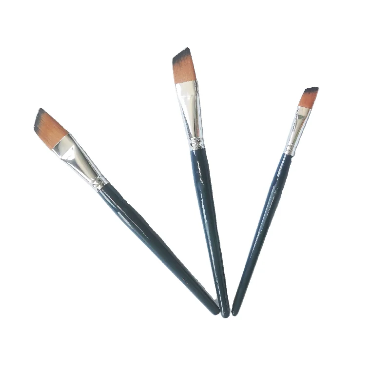 3pcs nylon hair oil painting brush professional artists painting brushes set professional angle brush