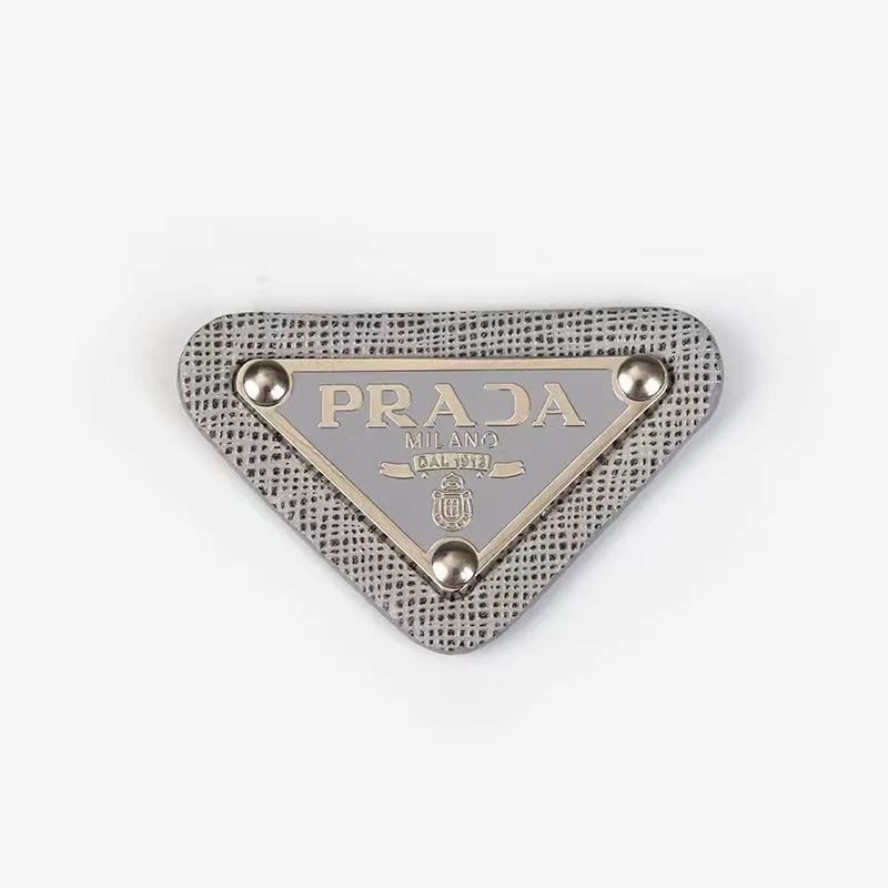 Custom white leather luggage tag jeans leather patch labels metal branding tags with leather backing