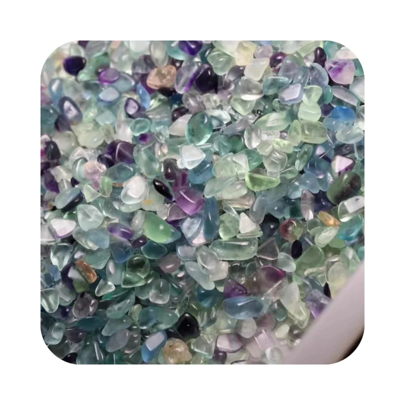 Wholesale Rainbow Fluorite Natural Crystal Chips Polished Gravel Crystals 5-7mm Chips Reiki mineral For Home Decoration