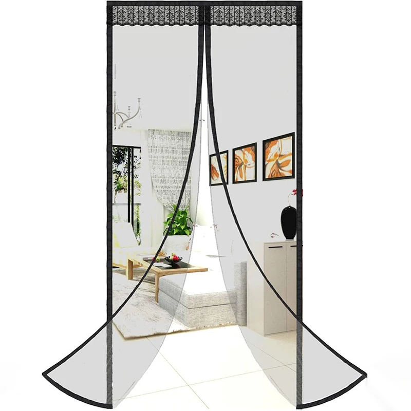 2023 summer invisible glass fiber mosquito net screen curtain magnetic suction silent curtain
