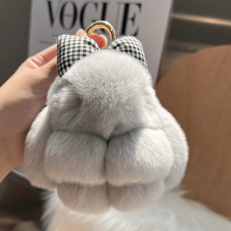 Wholesale Mini Bow Rabbit Rabbit pendant bag Decorated car keychain cute rabbit 100%fur doll