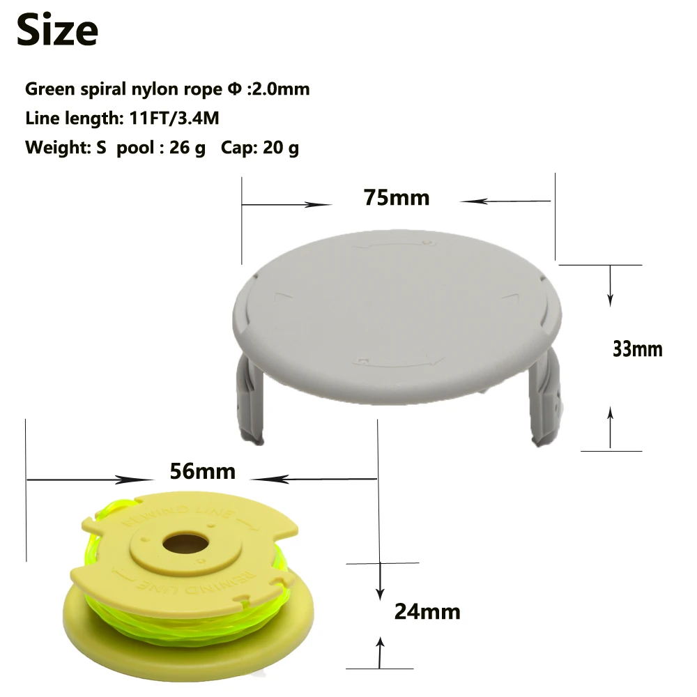 one plus ac80rl3 oem 080 inch twisted  trimmer replacement spool line for ryobi