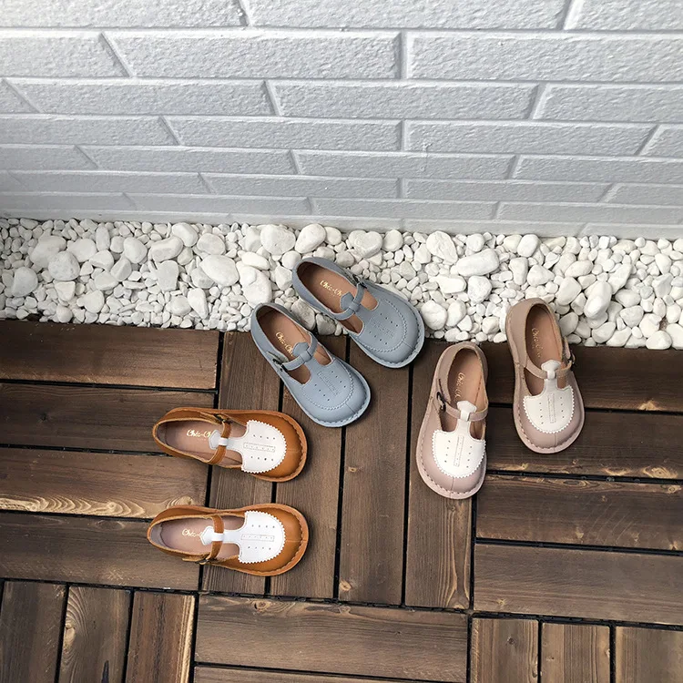  Summer beautiful and fashionable pink princess party shoes leather round toe sandals for men girls flat