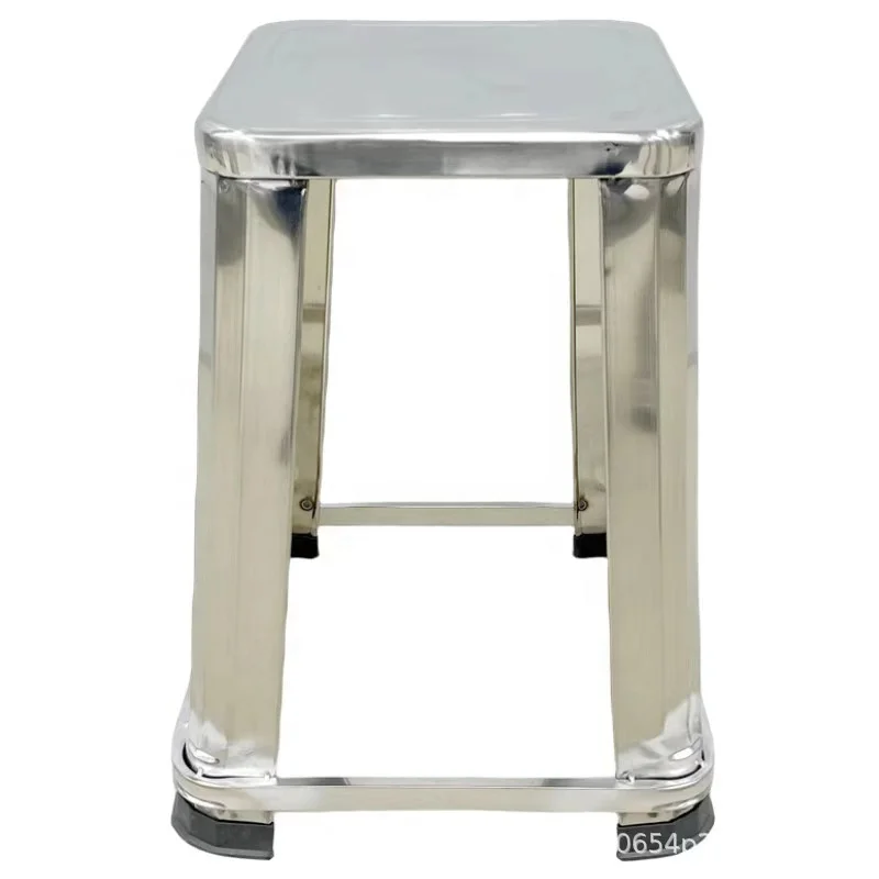 Stainless Steel square Stool Household Metal Folding Chair for Restaurant Outdoor Courtyard
