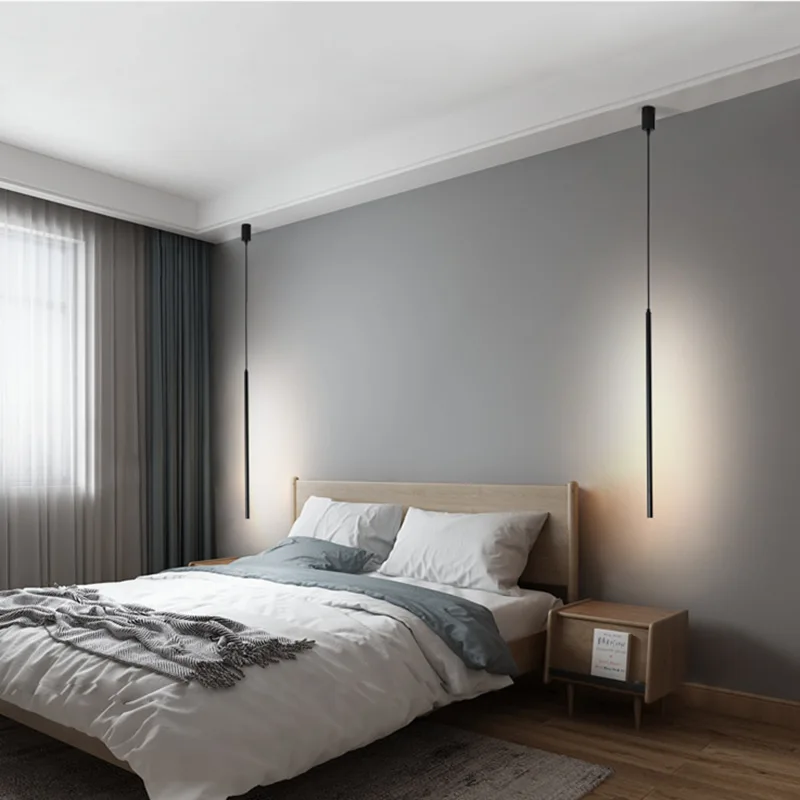 modern simple minimalist design indoor decoration hotel room bedroom bedside acrylic led chandelier