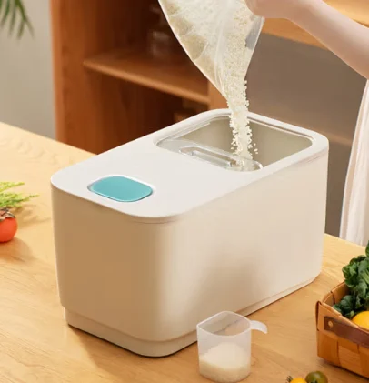 Push-cover rice bucket household insect-proof moisture-proof sealed bucket Grain rice storage box Large capacity