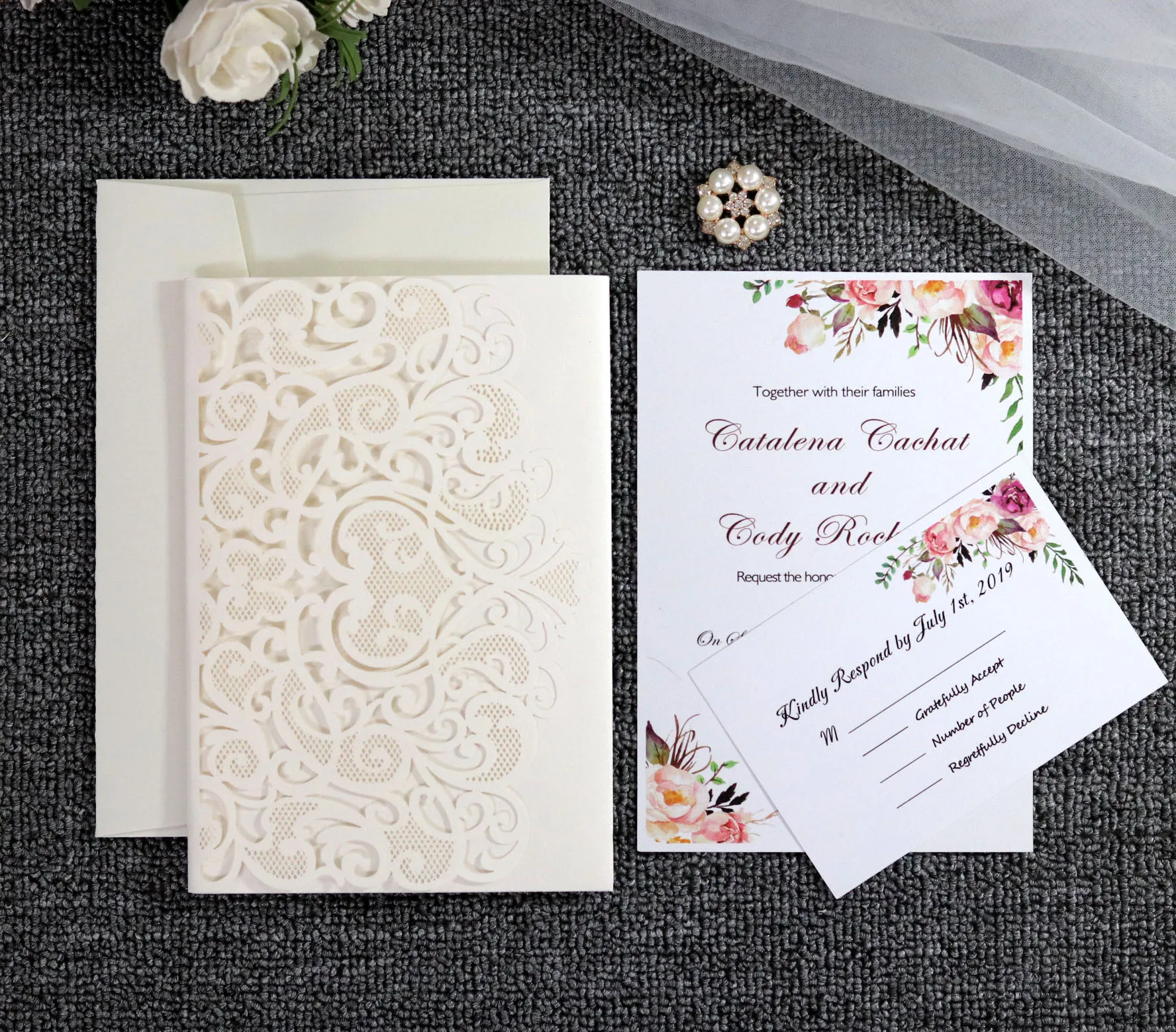 3D Laser Cut Luxury Wedding Invitation Card  Custom Greeting Cards for Wedding Party Price is only for Cover