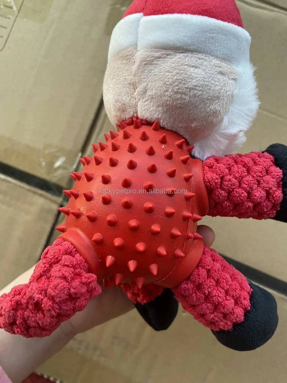 Interactive Squeaky Rubber Bite-resistance Custom Christmas Snowman Snow Plush Dog Toy