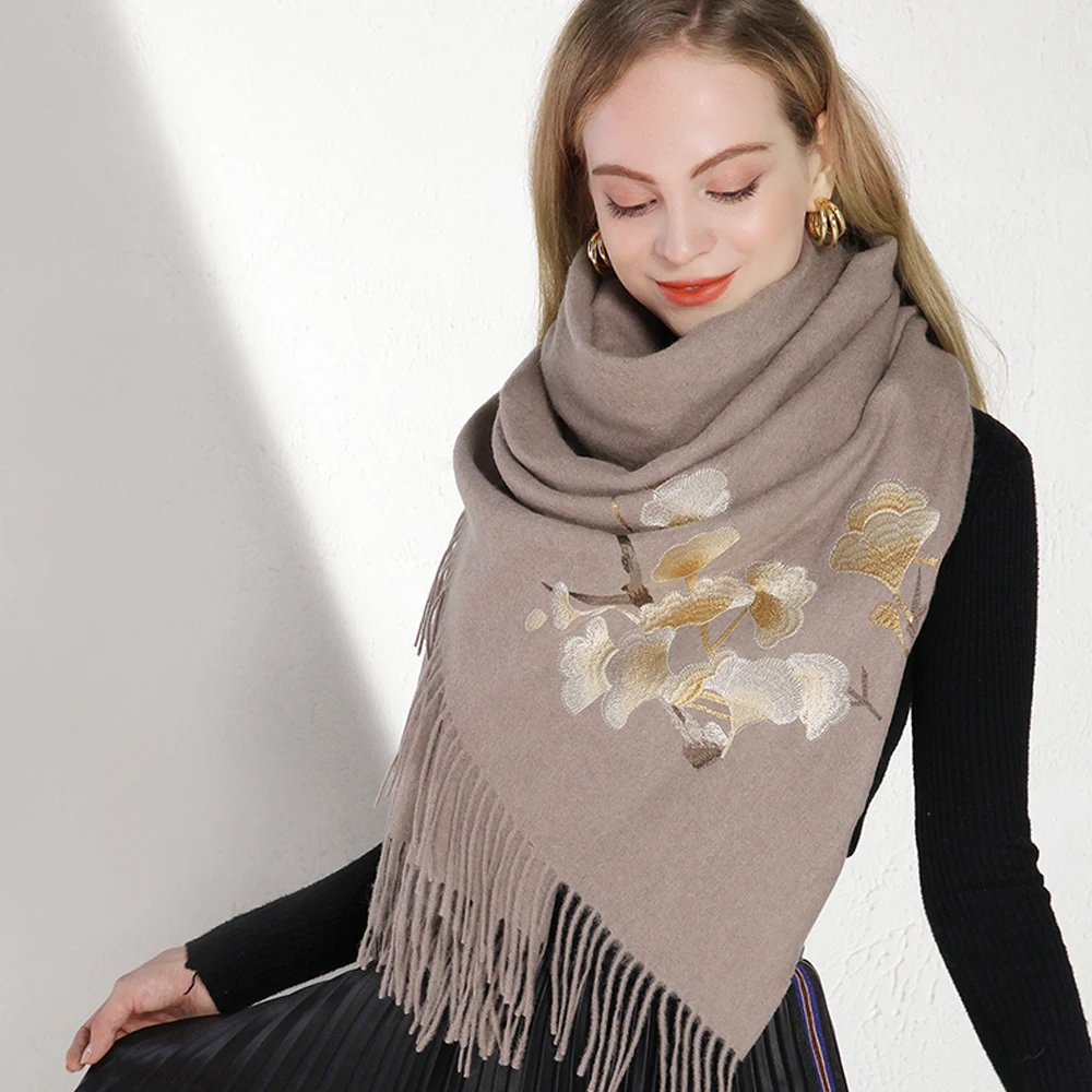 Manxiang Luxury Fashion Shawl Poncho Wool Women Branded Scarf Luxury