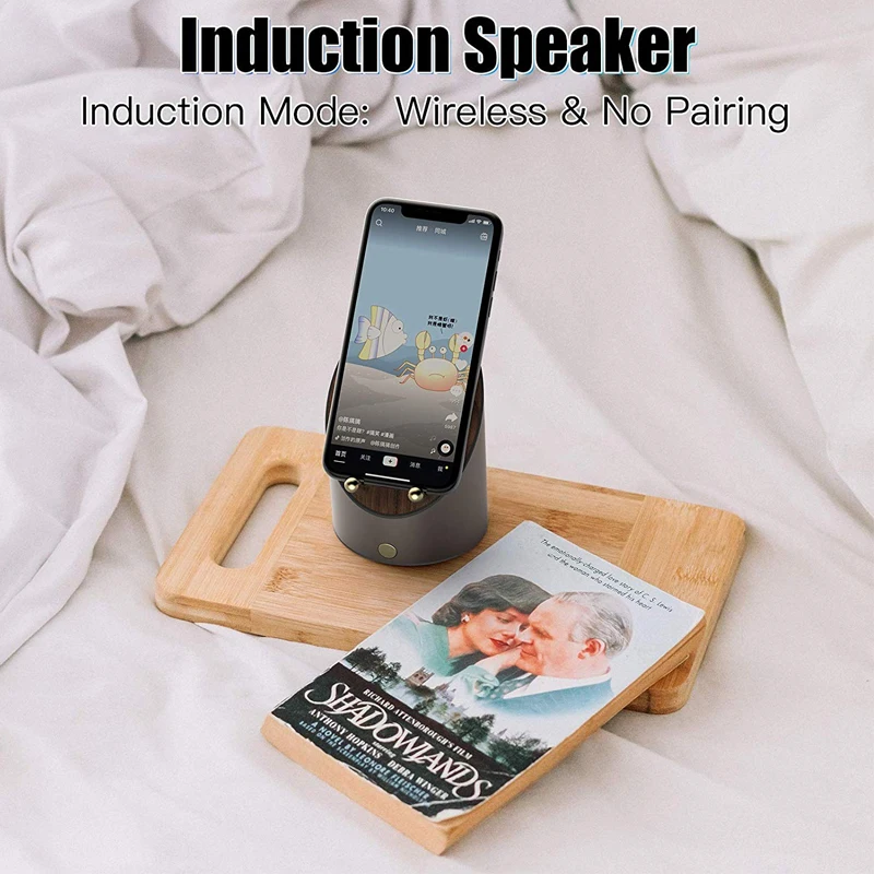 2 in 1 sound amplifier phone holder induction speaker with digital alarm clock