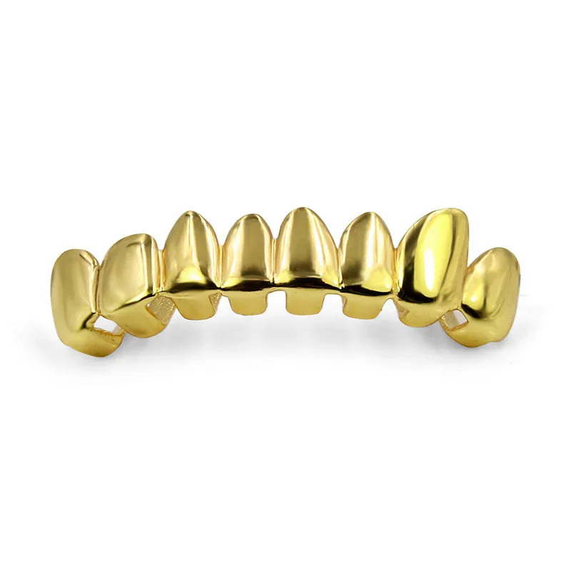 Hip Hop Teeth Grillz Set For Bottom Mouth Gold Silver Color Teeth Grills Tooth Caps Removable Dental Fashion Jewelry