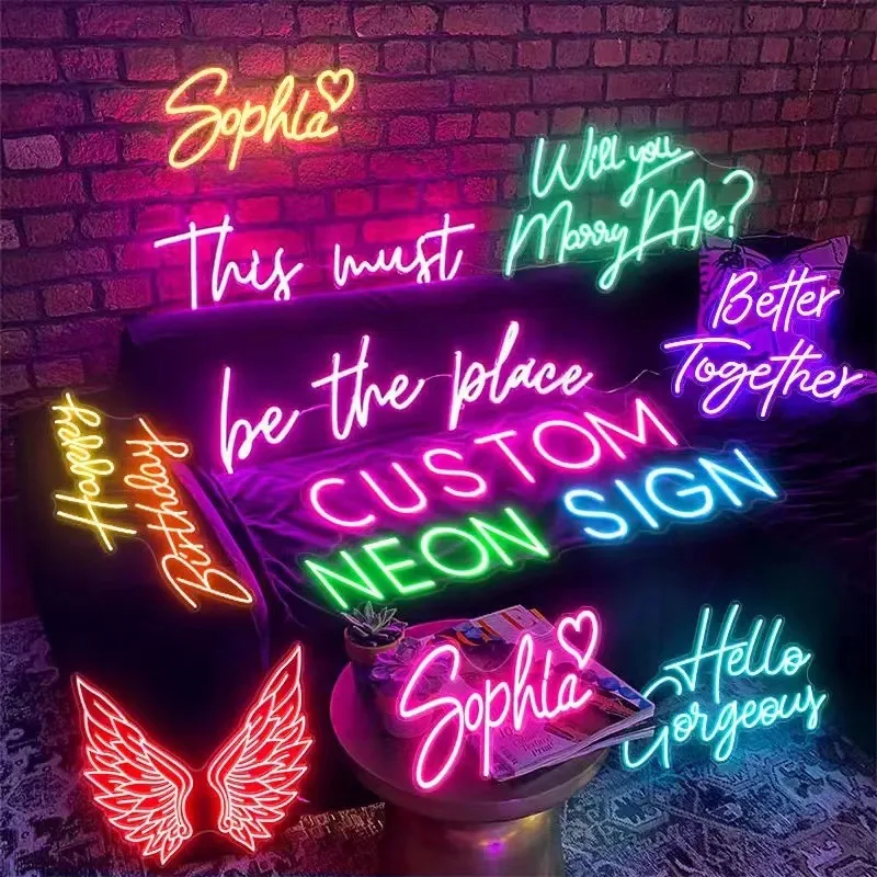 Wholesale Custom Led Neon Lights Birthday Party Wedding Bar Bedroom Home Decor Neon Lights