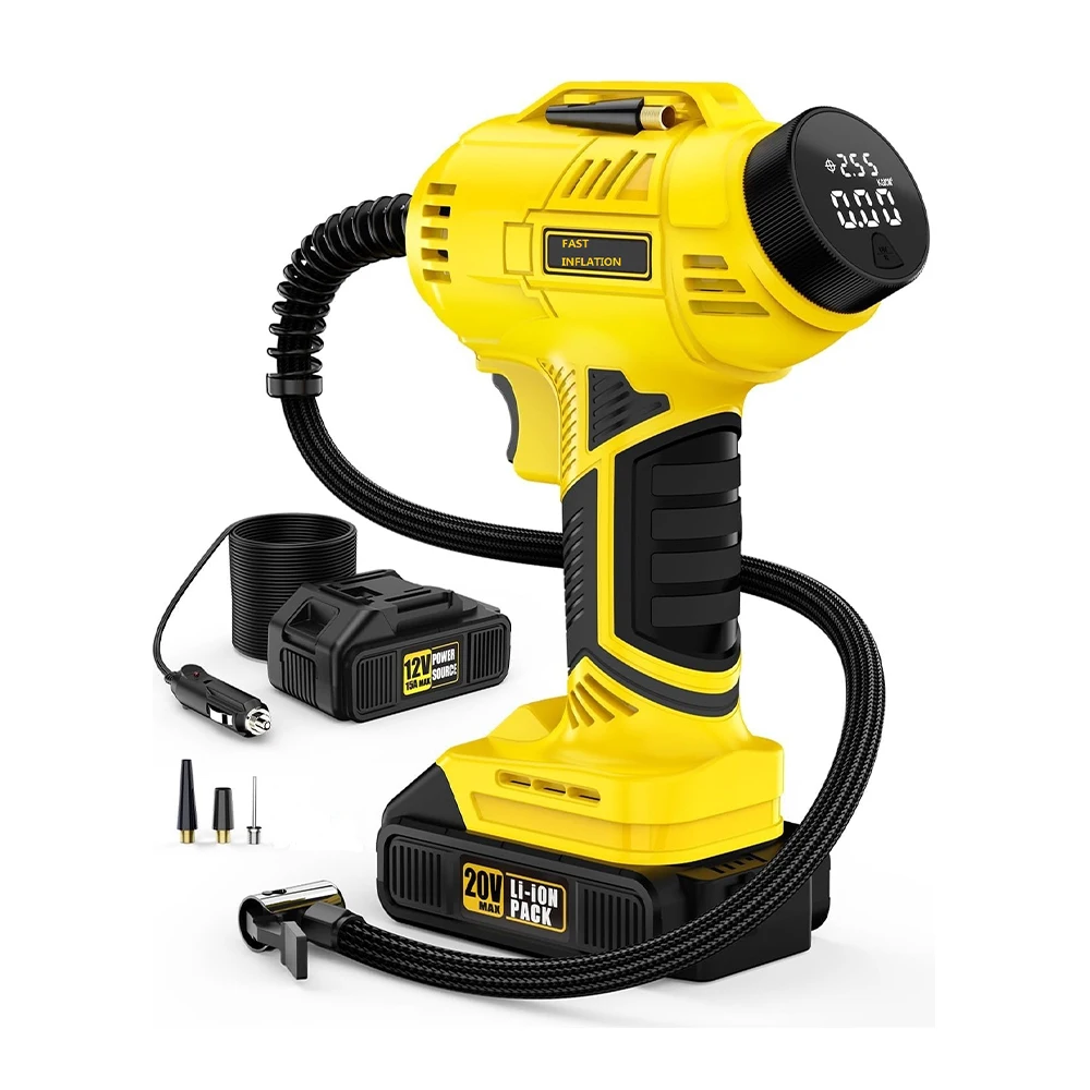 Powerful Dual Power Supply Car Air Pump Rechargeable LED Digital Tire Inflator with Tire Pressure Monitor
