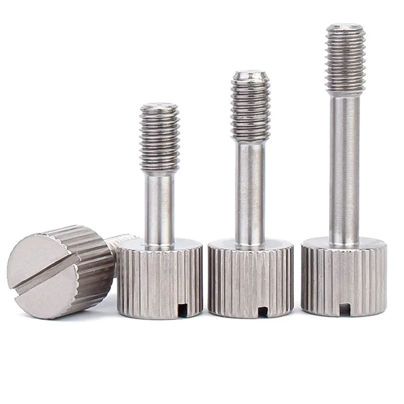 Slotted Head Knob Shoulder Knurling Screws Custom Stainless Steel Screw Black Thumb Cabinet Knobs And Handles Single Screw