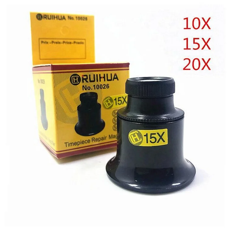 10X 15X 20X Portable Timepiece Repair Magnifier for Jewelry Lupa and watch repair