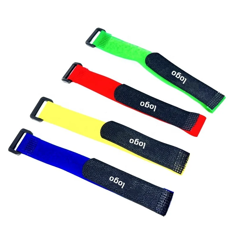 Book strap Sticky Reusable self adhesive double side adjustable with buckle Nylon Hook and Loop Fastener tape Cable Tie