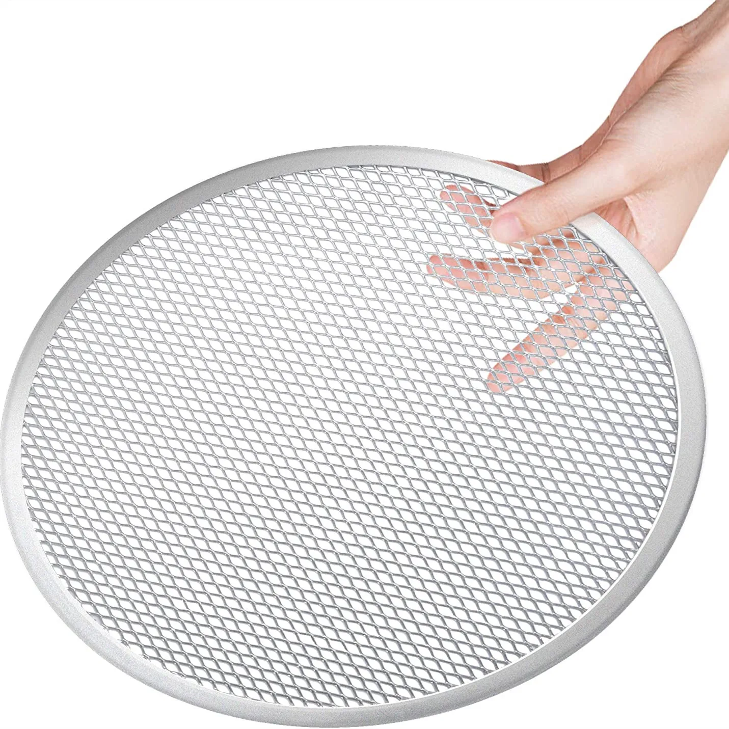 10 Inch Seamless Round Pizza Screen Aluminum Mesh Pizza Screen Pizza Mesh Baking Tray for Home Kitchen Restaurant Supplies