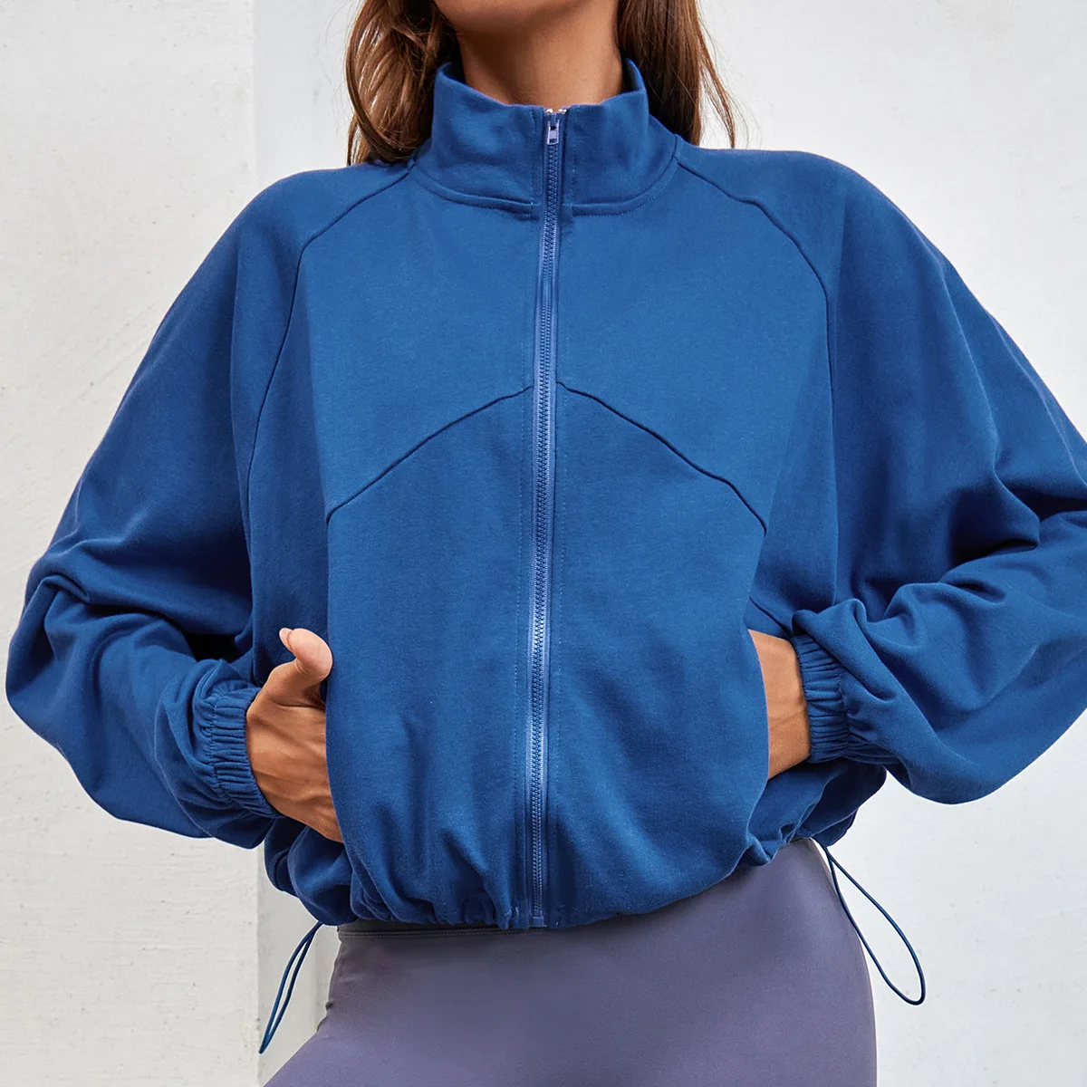 custom wear Running Yoga Clothes Quick-drying Stand Fitness wear Jacket woman jacket