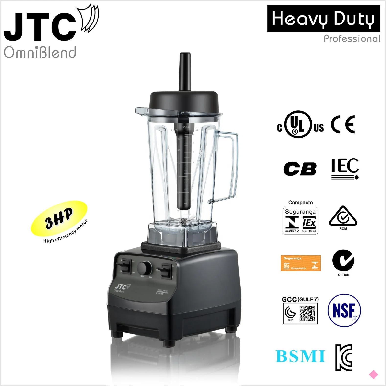 Heavy Duty Commercial Blender, Power Juicer, JTC OmniBlend