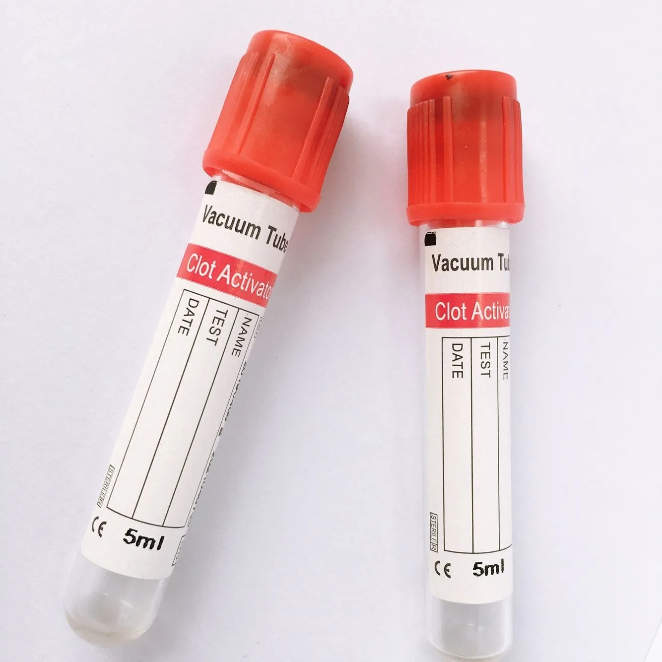 2024 Best selling  Vacuum Blood Collection tube Clot activator red top 5ml 13*75mm manufacturer
