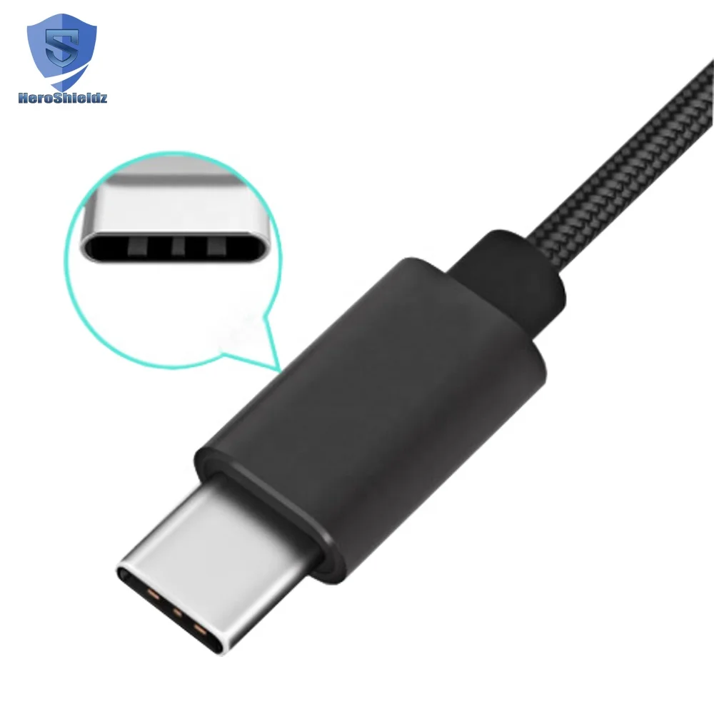 China Factory USB Charger Cable For Samsung Galaxy S8 Plus,2M/6.6FT Strong Nylon Braided Material Type-C Cable Black