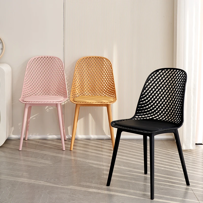 restaurant outdoor durable cafe pp chairs KD new design price modern colored pu cushion plastic dining chair without armrest