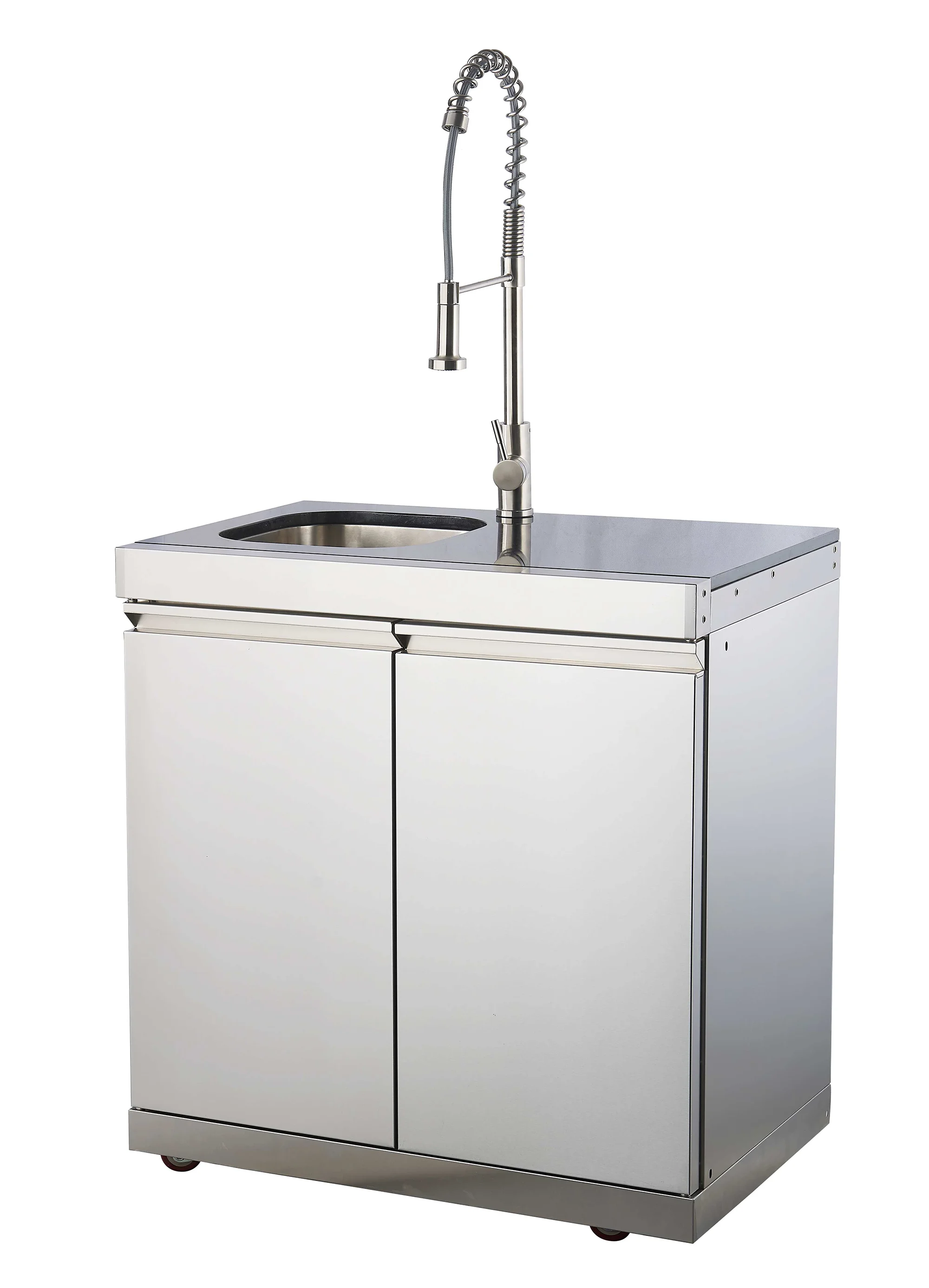 Outdoor BBQ Kitchen Set Stainless Steel 6 Burner Grill With Sink And Refrigerator