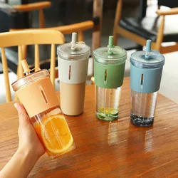 New thermal insulation coffee cup portable cup custom factory wholesale small gift plastic adult straw water cup