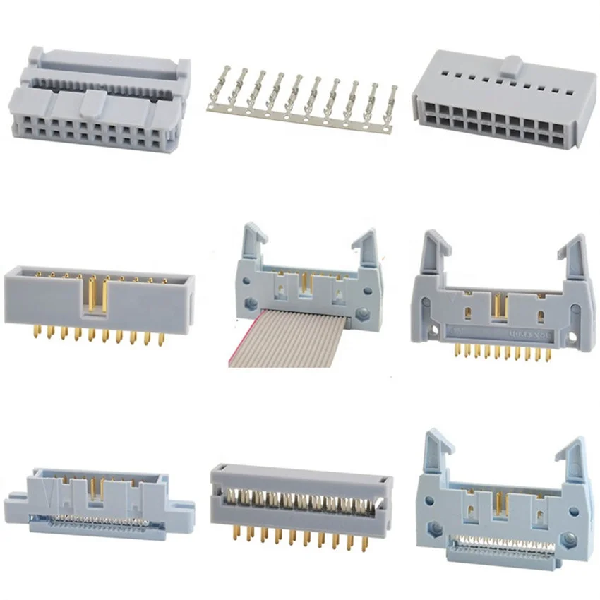 pcb connector pitch 2.54mm 6pin to 64 pin SMT vertical right pin box shrouded header IDC connector socket