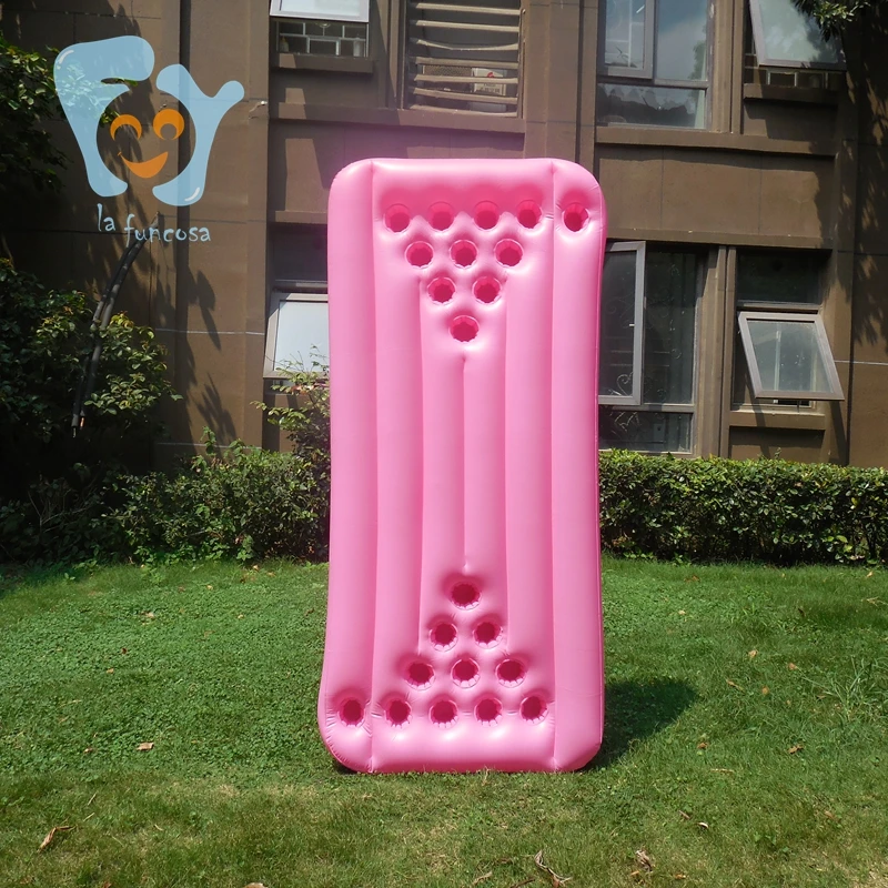 
22 Cups Hole 6ft Inflatable Pink Beer Pong Table Floating Beer Pong Table Game 
