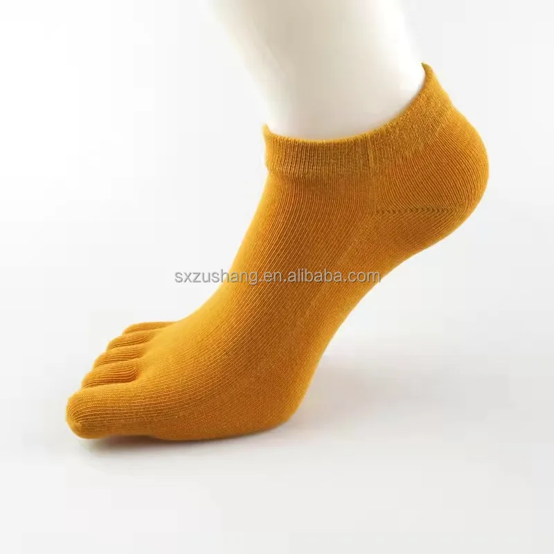 Pure Color Five Fingers Socks Womens 100% Pure Cotton Socks Wholesale Customization
