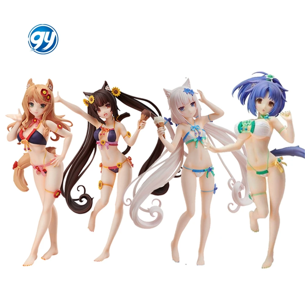 Figuras de Freeing Nekopara Chocola Vanilla Swimsuit Ver. PVC Action Japanese Anime Figure Model Toys Collection Doll Gift