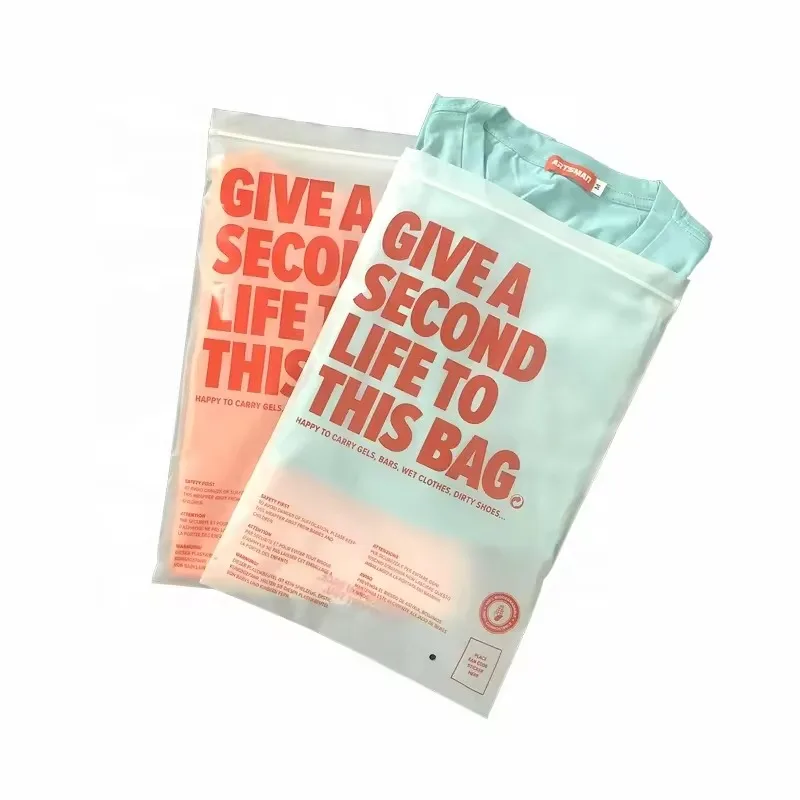 11X20 Inch T-Shirt clear Plastic Bag Packaging for Clothes Thank You Frosted Ziplock
