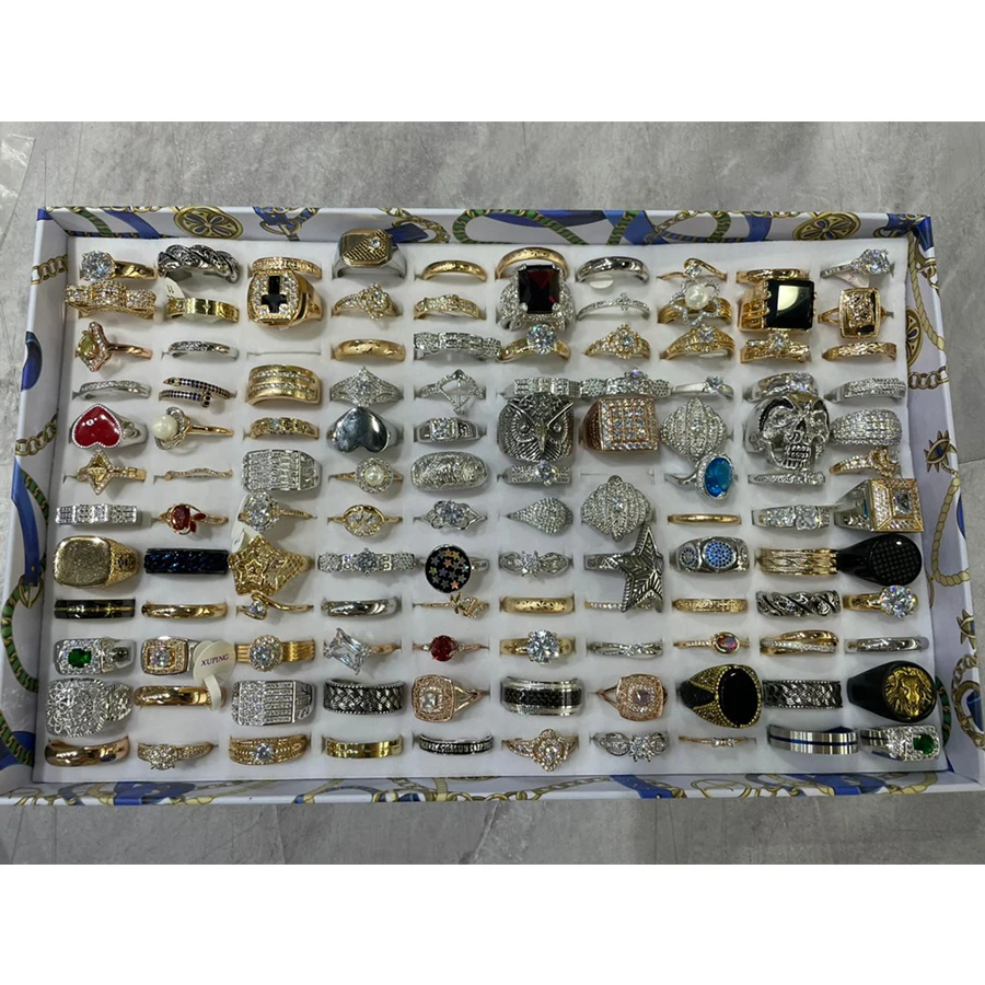 Xuping jewelry 14k gold color plated fashion luxury glass rings charm design gift party jewelry for girl women