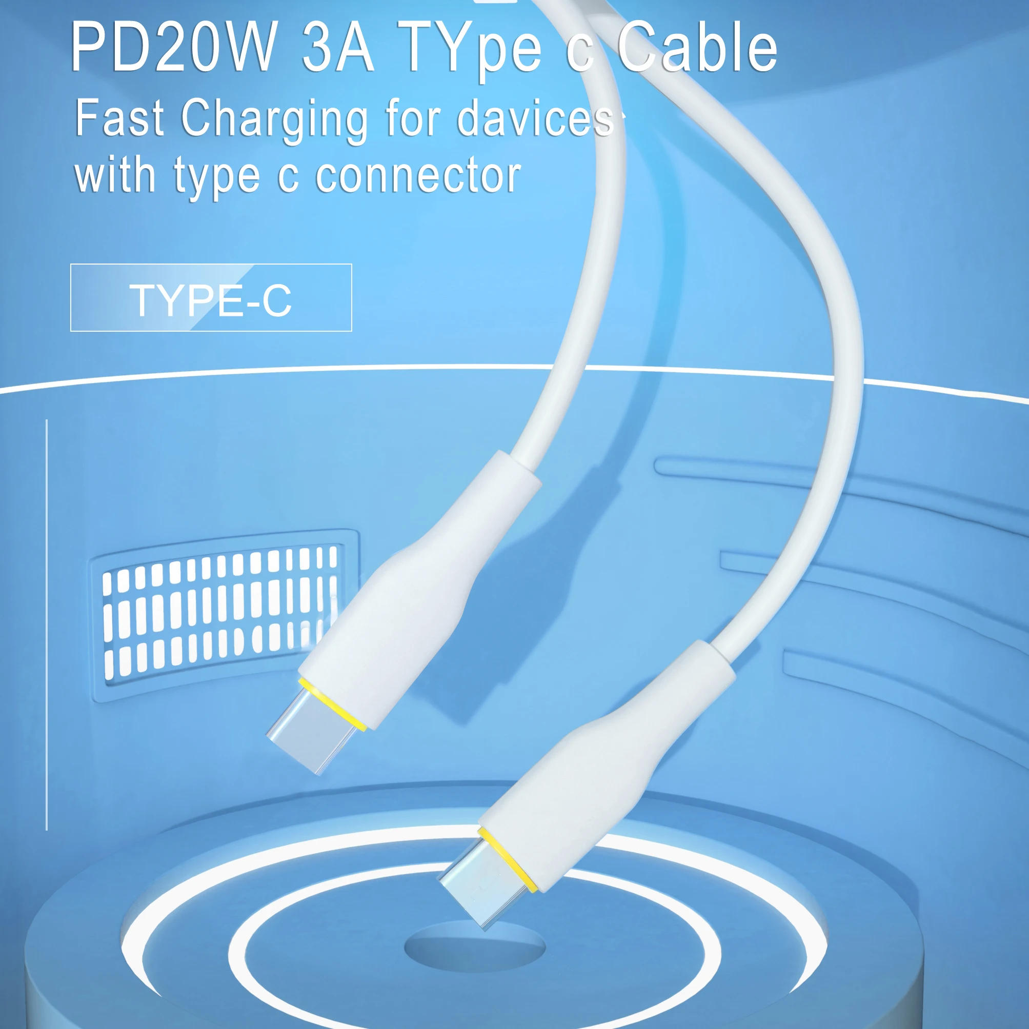 Wholesale PD20W type c to type c cable for iphone power cable 18w phone charging cable