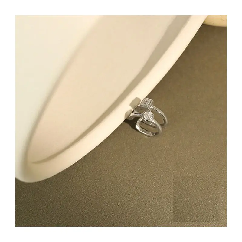 Roxi 18K Gold Plated Wholesale Fancy Woman Buckle Ins Double Layer Line Micro Inlaid Zircon 925 Silver Jewelry Earrings