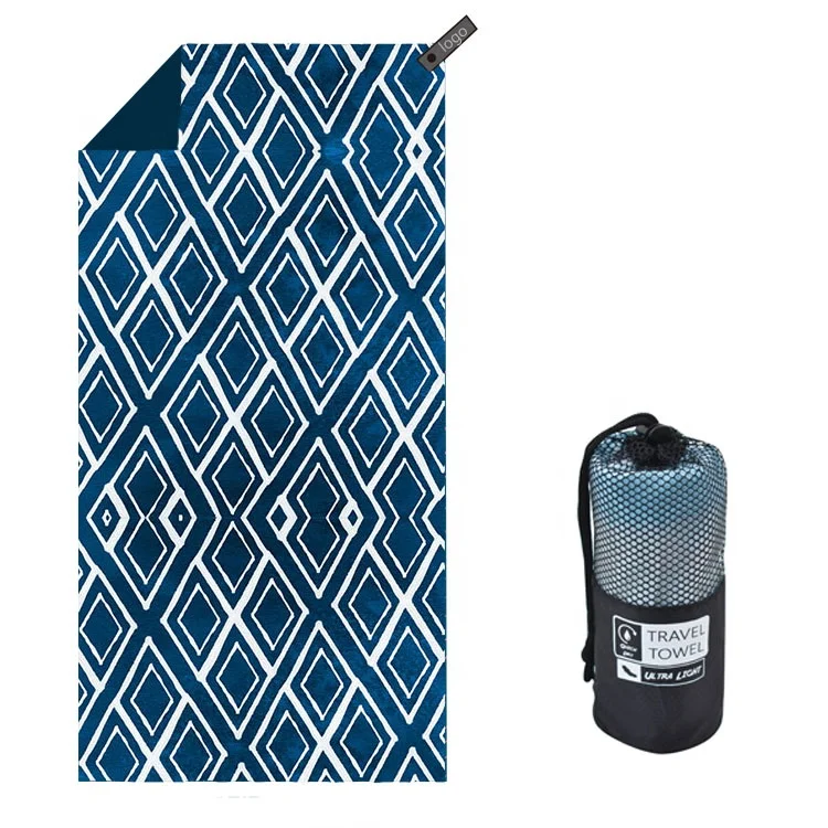 Micro Fiber Printed Oversized Large Luxury Pool Gym Customized RPET Beach Towel