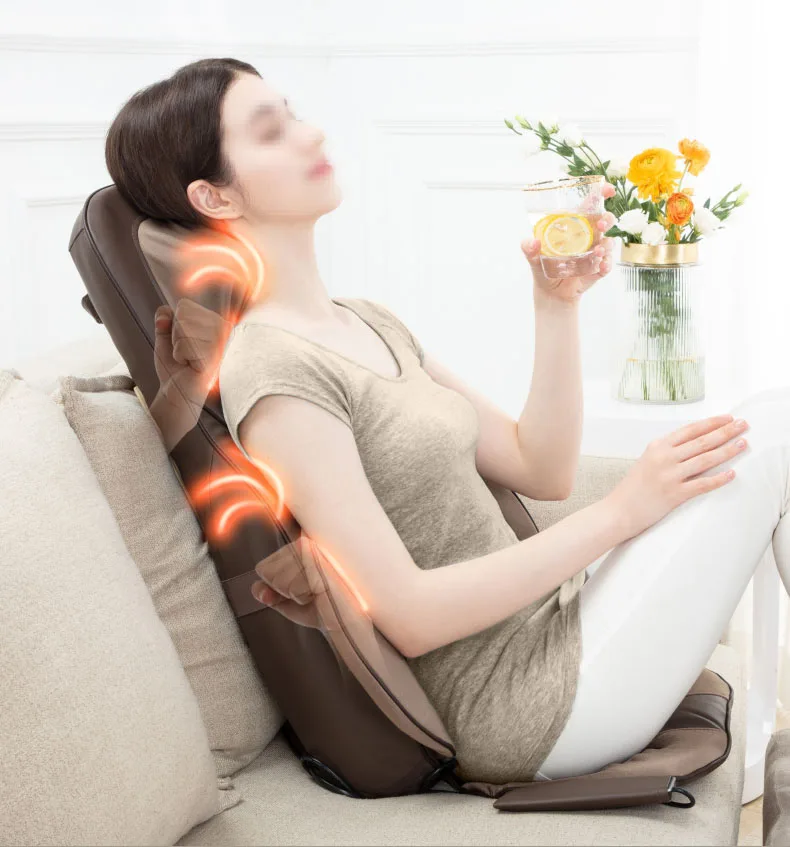 Shiatsu Neck & Back Massager with Heat, Full Back Kneading  Rolling Massage, Massage Chair pad with heat and compression