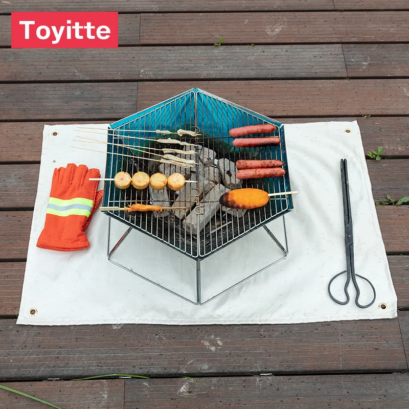 Fire pit mat 60*90 cm  23.6*35.4 inch fireproof mat Fiberglass