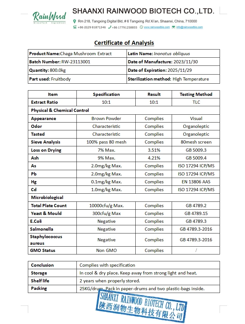 On Sale  Extraction Siberian Chaga Mushroom Extract